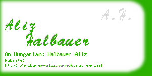 aliz halbauer business card